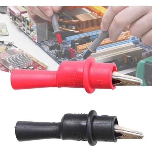 2Pcs 2mm Alligators Crocodile Test Clip Clamp Safe Universal Reusable Insulated Test Lead Clip for Multimeter Tester Probe