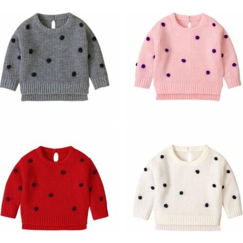 Winter Warm Kids Casual Sweater Baby Girl Plush Ball Design Knitted Outerwear Clothes