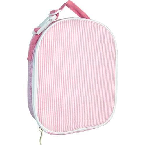 10pcs Seersucker Lunch Bag Monogrammed Leakproof Reusable Insulated Lunch Box for Work/School/Picnic Cooler Tote