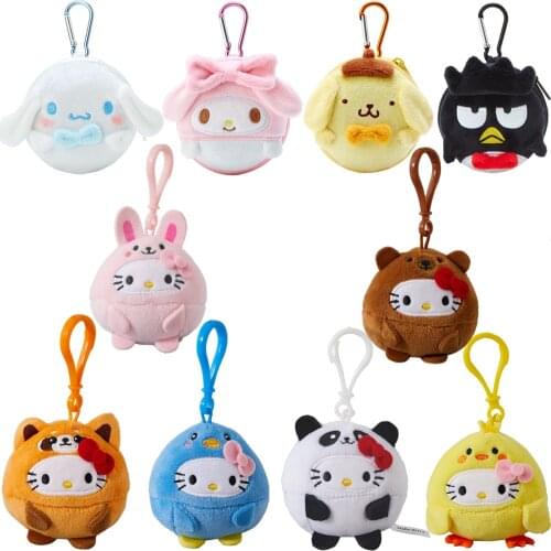 13 New Styles Kawaii Cartoon Stuffed Animals Kt Cat Plush Anime Kawaii Cute Soft Keychain Pendant Plushie Girl Gift Kids Toys