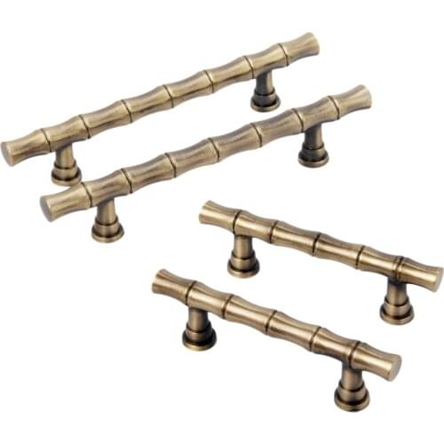 1x Bamboo Zinc Alloy Drawer Cabinet Handle Furniture Pull Knob Antique Decorative Door Knobs