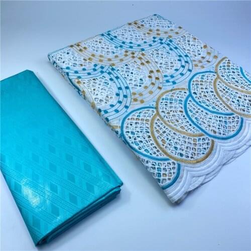 2.5 Yard Swiss lace fabric 2020 heavy beaded embroidery African lace fabrics 100% cotton fabric Swiss voile lace in Switzerland