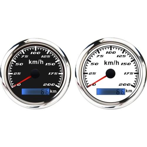 200KM/h 85mm Car Boat Digital GPS Speedometer Odometer Gauge Antenna with Rubber Plug for Motorcycle Yacht Vessel Vehicle