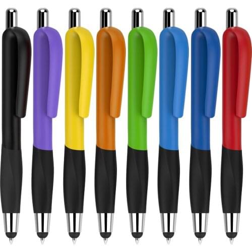 200 pcs/lot Plastic ballpen stylus and ballpoint 2 in 1 with custom logo