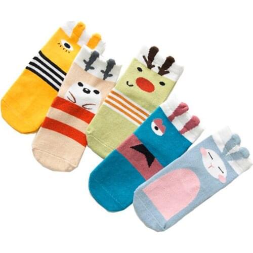 5Pairs/Lot Childrens socks autumn winter cartoon fashion, boys and girls socks, baby moving socks, cotton socks new