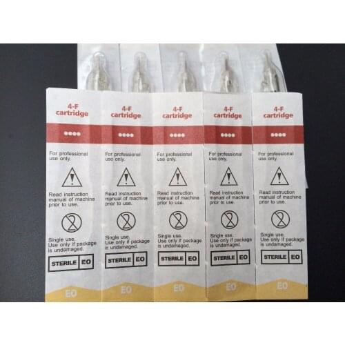 50pcs/box 4F Permanent Makeup Machine Needles With Senior Non-toxic Plastic Tattoo Eyebrow lips Tattoo Needles