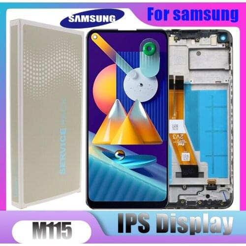6.4'' Original M115 LCD For Samsung Galaxy M11 M115F M115F/DS LCD Display Touch Screen Digitizer Assembly Replacement with frame
