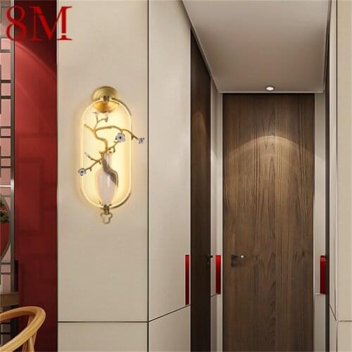 8M LED Indoor Wall Lamps Luxury Brass Sconces Modern Wall Light Fixture Home Decorative for Bedroom Living Room Office