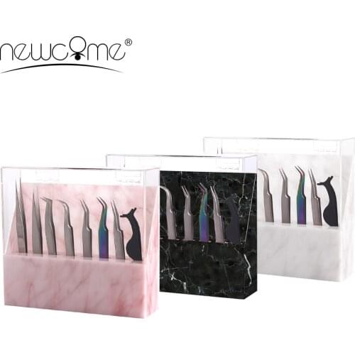 Acrylic 8 Holes Eyelash Tweezer Holder Eyebrow Tweezers Storage Stand Eye Lashes Tweezers Organizer Rack for Salon