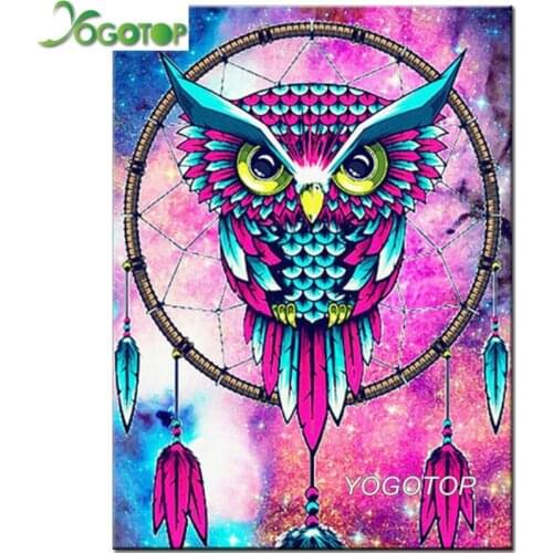 5D DIY Diamond Painting Owl Cartoon Home Decoration Full Drill Embroidery Picture Handcraft Kit Gift Dreamcatcher Feather YY1902