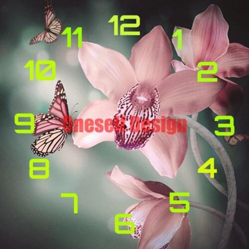 2021 5d diamond painting full clock butterfly diamond art kit clock diy frame decoration home diamond mosaic rhinestone pictures