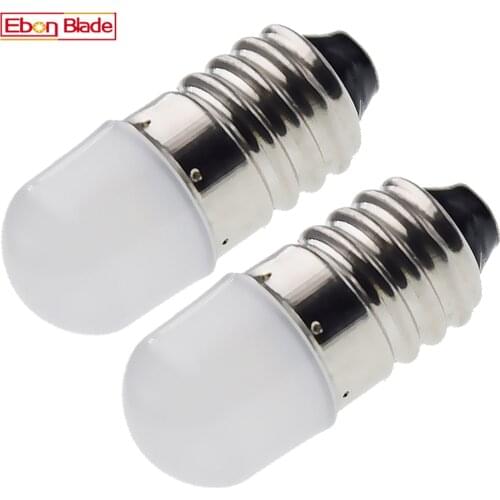 2Pcs White E10 LED Bulb DC 3V 6V 4.5V 12V Miniature Screw Base Instrument Signal Lamp 1SMD Flashlight Torch Bike DIY Mini Light