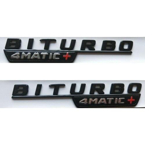 Gloss Black Letters FOR BITURBO 4MATIC+ Fender Emblems Badges