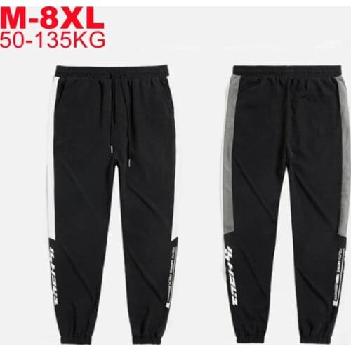 Man High Street Elastic Waist Sweatpants Streetwear Casual Mens Pants Spring Autumn Hip Hop Joggers Men Plus Size Harem Pants