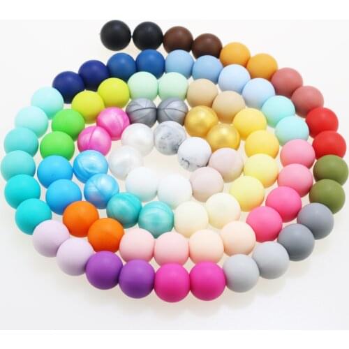 50pcs Silicone Bead 20mm Eco-friendly Sensory Teething Necklace Food Grade Mom Nursing DIY Jewelry bracelet beads