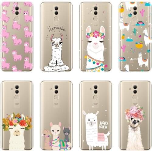 TPU Case For Huawei Mate 20 10 9 Lite Soft Silicone Kawaii Cute Alpaca Animal Back Cover For Huawei Mate 7 8 9 10 Pro Phone Case