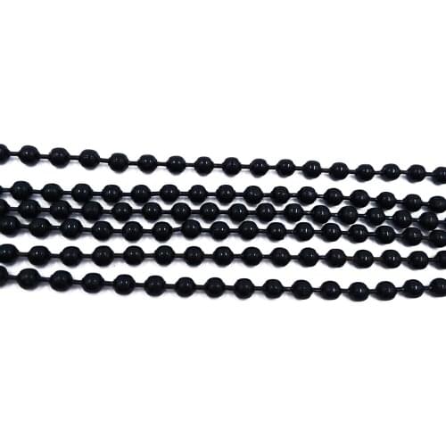 Black 100m 1.2mm 1.5mm 2mm 2.4mm 3.2mm Ball Bead Chains Link Chain Findings Ball Chains for Jewelry Making BCF-07
