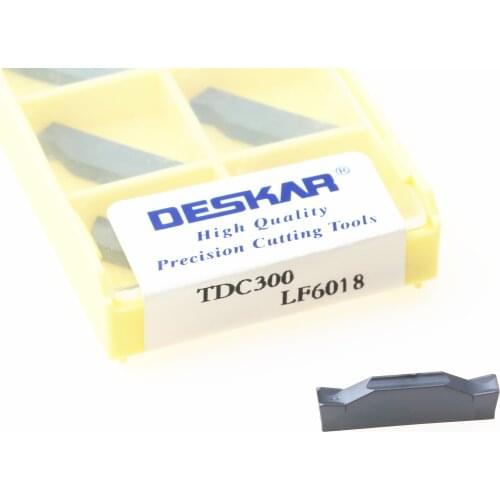 10PCS DESKAR TDC2 TDC3 TDC4 LF6018 2.0mm 3mm 4mm Carbide Inserts Grooving Blade Parting off CNC Lathe Slot Cutter Tool for Metal
