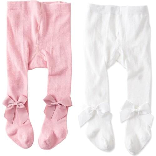 Baby Girl Tights Infant White PInk Stockings Newborn Warm Pantyhose with Bow Meisjes Kleding 0-3 Years Old Clothes