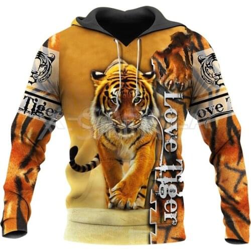 Love Tiger Skin 3D Print Size XS-7XL Mens Hoodie Man Women Harajuku Outwear Zipper Pullover Sweatshirt Casual Unisex Jacket