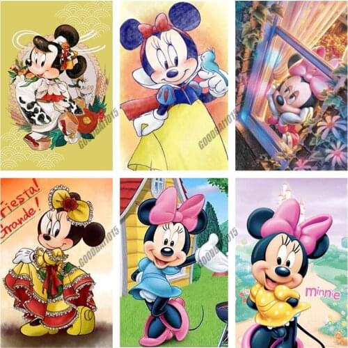 Disney Cartoon Minnie Mickey DIY 5D Square Round Diamond Painting Cross Stitch Kits Diamond Embroidery Full Mosaic Home Decor