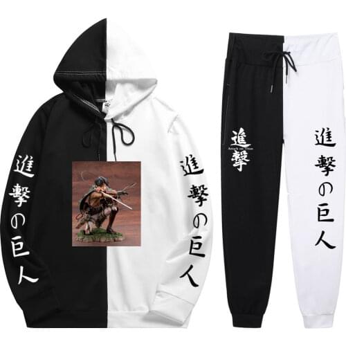 New 2021 Anime Attack on Titan Hoodie Pants Casual Men Women Tracksuits Casual Jogging Suits Harajuku