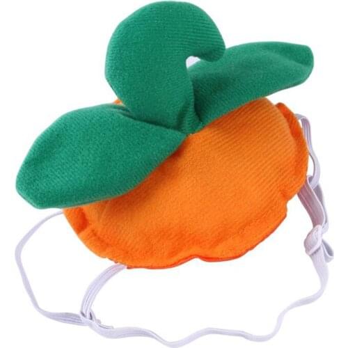 2021 New Pet Funny Headwear Dog Cat Halloween Hat Green Leaf Pumpkin Hood Funny Supplies