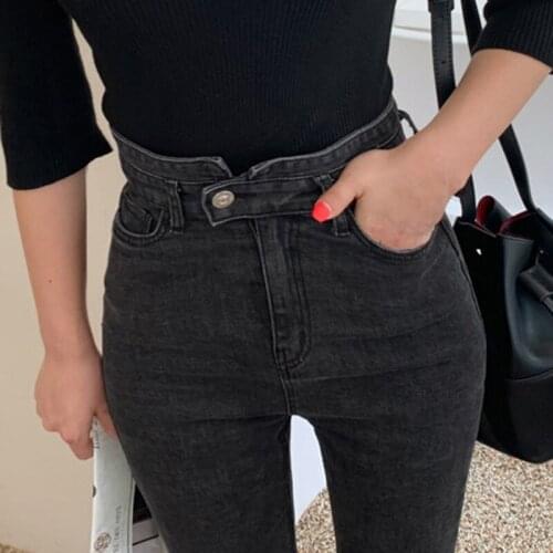 High Waist Hips Tight Jeans Female Sense Europe And The United States 2020 Spring and Summer Slim Feet Pants Nine Pants