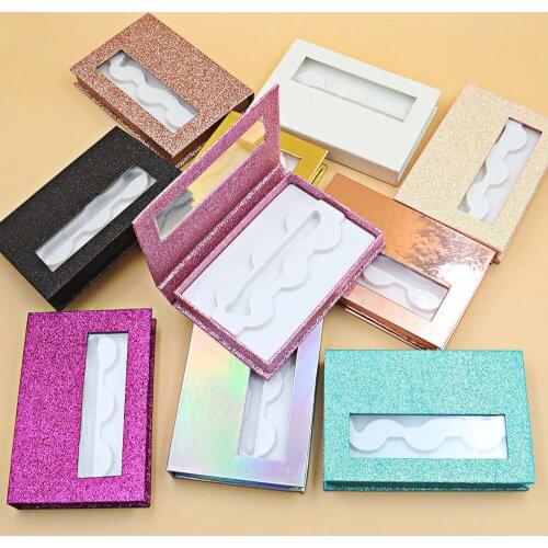 Wholesale 3pair 25mm false eyelashes packaging box fake 3d mink lashes boxes faux cils strip Rectangle magnetic case empty