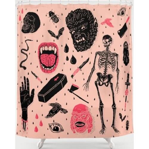 Whole Lotta Horror Shower Curtain Home Bathroom Decor Shower Curtain Waterproof Christmas Shower Curtain