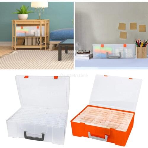 Portable Clear Photo Storage Box Stamps Cards Sort Case 18/16 Boxes Container Home Office Desktop Drawer Bookcase Organizer