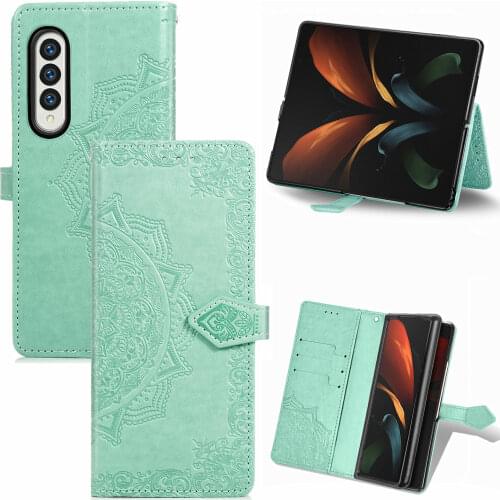 Anti-knock Full Protection Leather Case for Samsung Galaxy Z Fold3 Fold 3 Card Slot Kickstand Phone Bag Cover