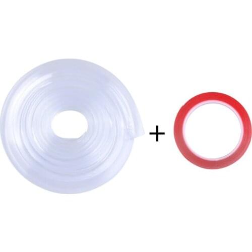 808E Transparent Table Edge Furniture Guard Corner Protectors Bumper Strip with Double-Sided Tape for Cabinets, Tables, Drawers