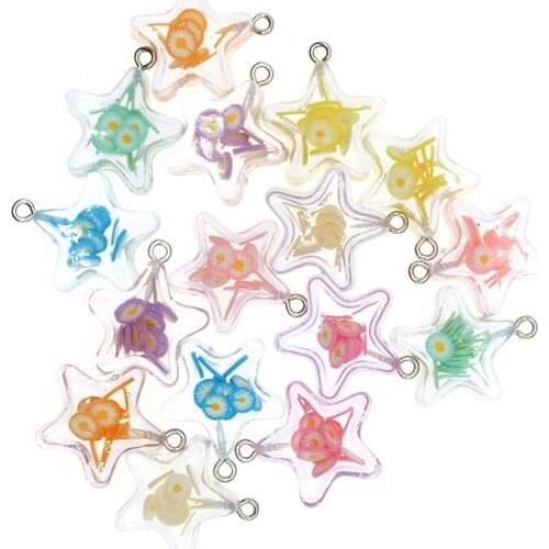 10pcs/lot Mixing 10*21*24mm 3D Acrylic Star Charms Color Mixed Pendant DIY Craft For Bracelet Earrings Jewelry Findings XL1122