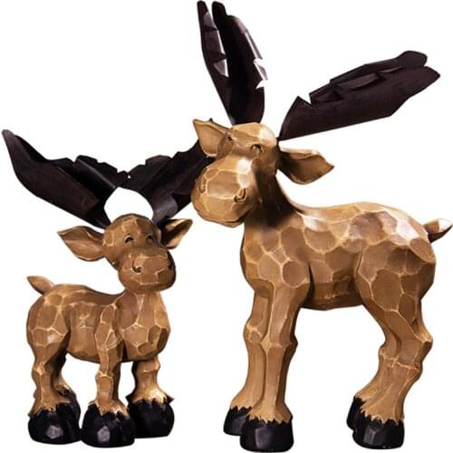 NORDIC CREATIVE CHRISTMAS DEER ART SCULPTURE ELK STATUE RESIN CRAFT CHRISTMAS SHOW WINDOW DECORATIONS FOR HOME R3460
