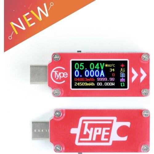 TC64 USB Voltmeter ammeter voltage current meter multimeter battery PD charge power bank Type-C color LCD USB Tester