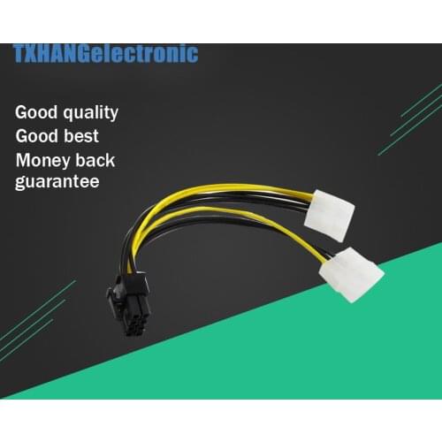16cm 8 Pin PCI Express Male To Dual LP4 4Pin Molex IDE PCI-E graphic Video Card Power Cable Adapter diy electronics