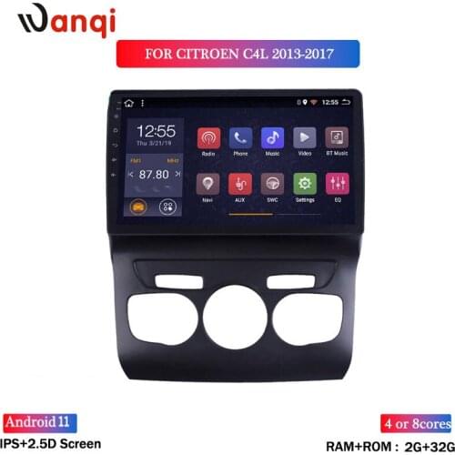 Wanqi Eight Cores 2+32G Autoradio For Citroen C4L 2013-2017 Android 8.1 HD 10 inch GPS Navigation Multimedia Player NO DVD 1 DIN