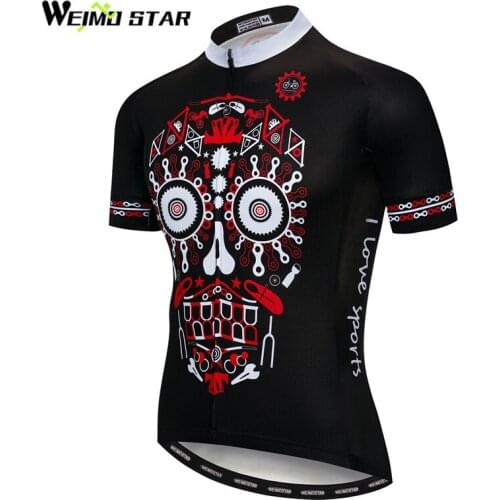 Weimostar Skull Cycling Jersey Men 2018 pro team Downhill Bike Jersey MTB Bicycle Shirt Maillot Ciclismo Summer Cycling Clothing