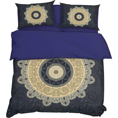 YuXiu3D National Style Printing Duvet Covers 3Pcs Sets Black Bedding Set Bed Linen Cover Pillowcase(s) King Queen Full Twin size