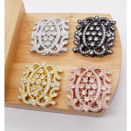 6strings white/ yellow/ golden/black zircon Jewelry Clasp wholesale clasps/hooks FPPJ FOR DIY