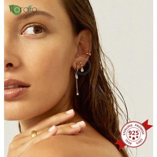 Water Drop Shaped Earrings for Women 925 Sterling Silver Teardrop Earrings Studs Wedding Party Engagement Jewelry Females Gifts