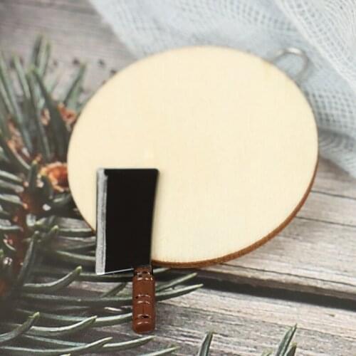 2PCS 1:12 Dollhouse miniatures kitchen Cutting Board Knife Dollhouse Decor Accessories mini toys