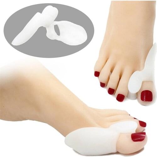2pcs Silicone Gel Bunion Little Toe Protector Separator Hallux Valgus Finger Thumb Corrector Straightener Foot Care Relief Pads