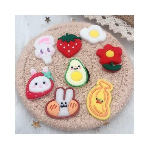 20pcs Cartoon Frosted Fruit Food Flat Back Resin DIY Crafts For Hairbin Phone Shell Patch Arts Material Hair Accessories Kids To