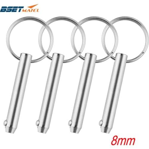 4X 8mm BSET MATEL Marine Grade Quick Release Ball Pin for Boat Bimini Top Deck Hinge Marine Stainless Steel 316 Boat Accessories
