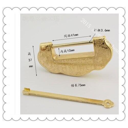 A025 Furniture accessories Mini small antique lock box cross open padlock Chinese ancient locks Zinc alloy