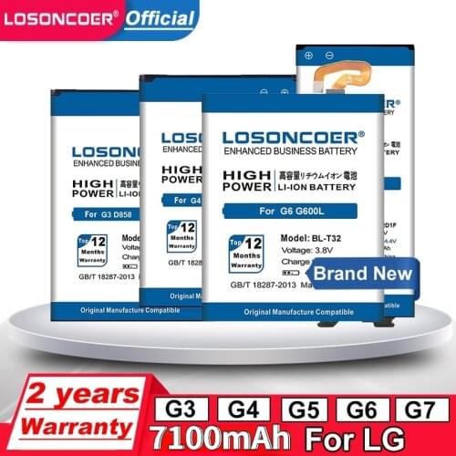 6400mAh BL-42D1F BL-51YF BL-51YF BL-T32 BL-T39 Battery For Original LG G3 G4 G5 G6 G7 Battery D858 D855/H811 H810/H850 H840 H830
