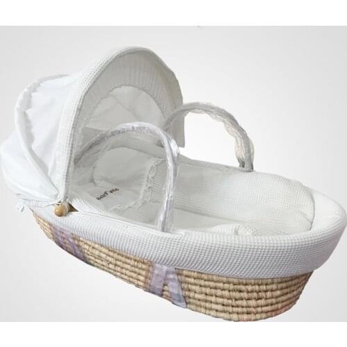 Longer Portable Newborn Baby Basket Baby Cradle Bed Baby Sleeping Bed Cotton Bassinet Baby Rocking Chair Bring Support0-12M