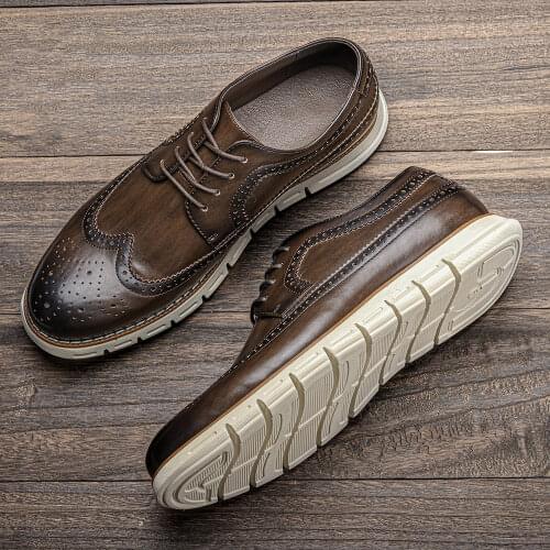 39~46 Genuine Leather men shoes 2021 Summer Men shoes Natural Cow Leather #TT730